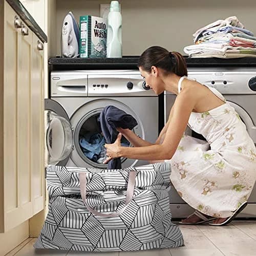 SANFERGE Extra Large Laundry Bag with Drawstring & Handle | Heavy Duty Travel & Household Storage (28 x 40 Inch) thumbnail 6