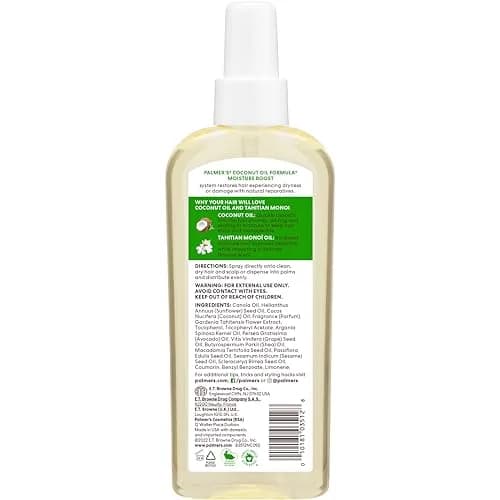 Palmer's Moisture Boost Coconut Oil Hair & Scalp Restorative Spray 150ml (5.1 Fl Oz) | Hydrates Dry Damaged Hair & Scalp thumbnail 6
