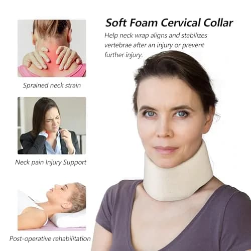 Cozyhealth Soft Foam Neck Brace Universal Cervical Collar L | 7.6cm Depth, Adjustable Neck Support for Pain Relief thumbnail 7