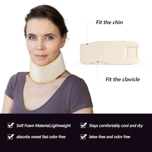 Cozyhealth Soft Foam Neck Brace Universal Cervical Collar XL | 3" Depth, Adjustable Neck Support for Sleeping thumbnail 3