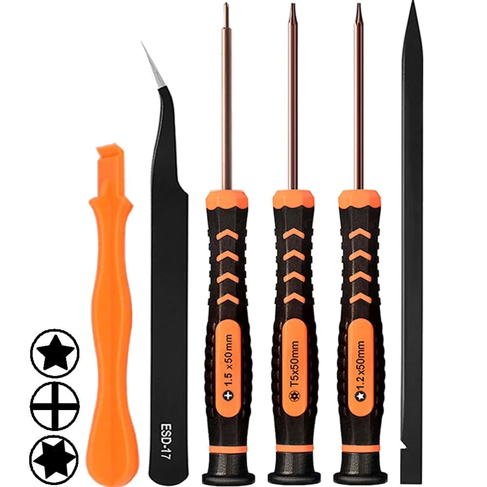 TECKMAN MacBook Repair Tool Kit with P5 Pentalobe, T5 Torx, and PH000 Phillips Screwdrivers | 6-Piece Set for MacBook Air & Pro — Simple Set