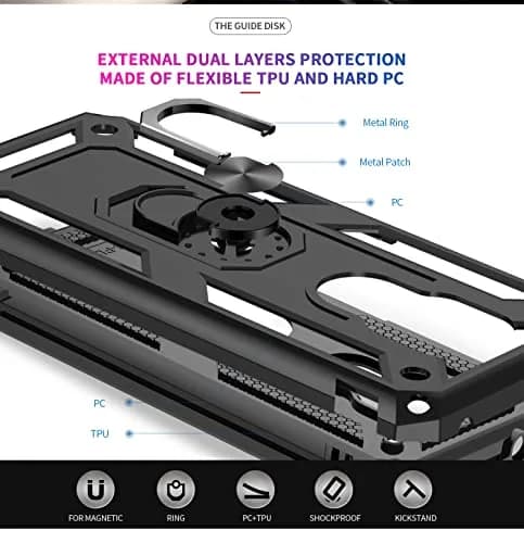 LeYi Heavy Duty Shockproof Case with Kickstand & 2 Screen Protectors for Moto G Play 2021 (Black) thumbnail 5