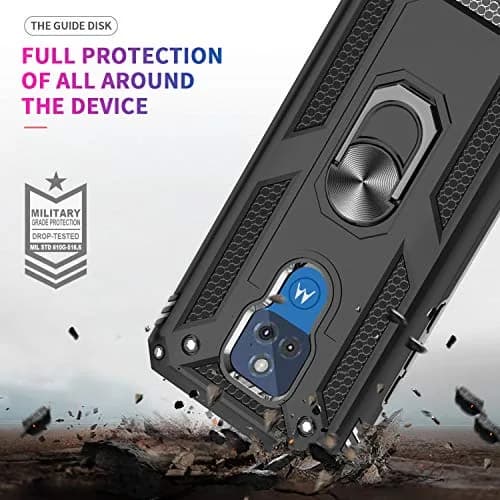 LeYi Heavy Duty Shockproof Case with Kickstand & 2 Screen Protectors for Moto G Play 2021 (Black) thumbnail 6