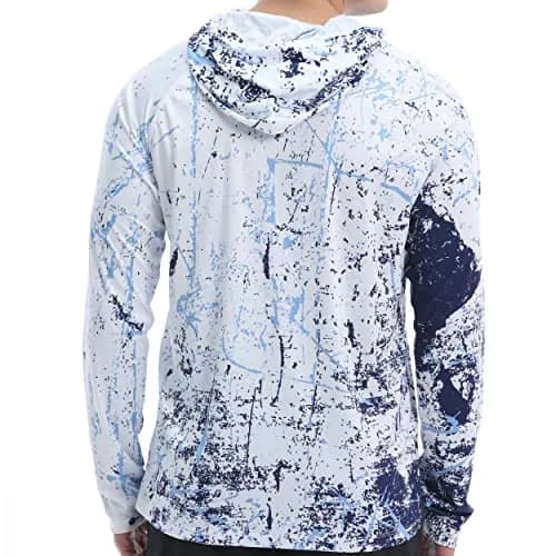 WELIGU Men's UPF 50+ Sun Protection Hoodie | Long Sleeve Water Sports Shirt, Lightweight & Quick Dry (0.272kg) thumbnail 2