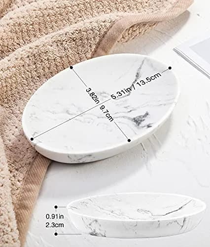 Luxspire Resin Soap Dish Gravel White | Elegant Bathroom & Kitchen Accessory thumbnail 6
