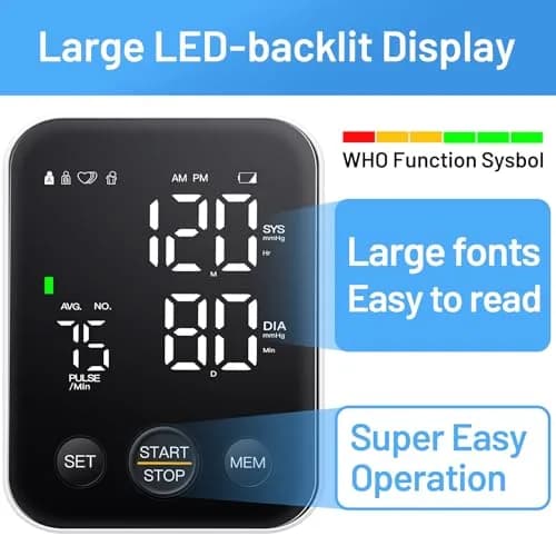 DOUHAO Blood Pressure Monitor Upper Arm Machine with 240 Memory & Backlight Display | Clinically Accurate Readings thumbnail 3