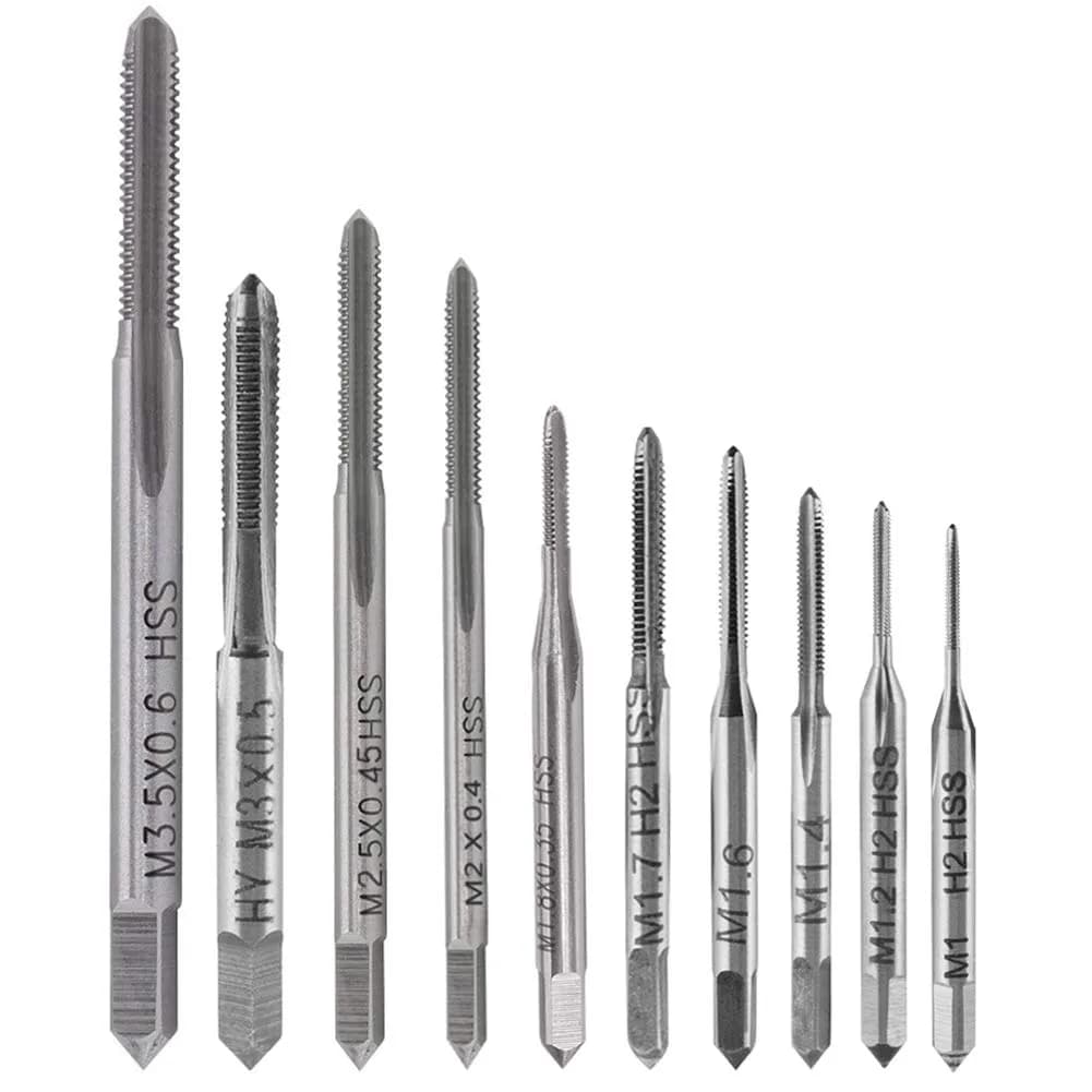 YAKAMOZ Micro Metric Tap Set M1-M3.5 HSS 10-Piece | Precision Tapping for Small Threads — M1 to M3.5