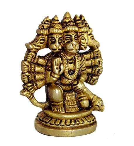 eSplanade Brass Panchmukhi Hanuman Idol Statue 6.5 cm (2.5 Inch) | Handmade Religious Sculpture for Home & Office thumbnail 5