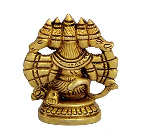 eSplanade Brass Panchmukhi Hanuman Idol Statue 6.5 cm (2.5 Inch) | Handmade Religious Sculpture for Home & Office thumbnail 7