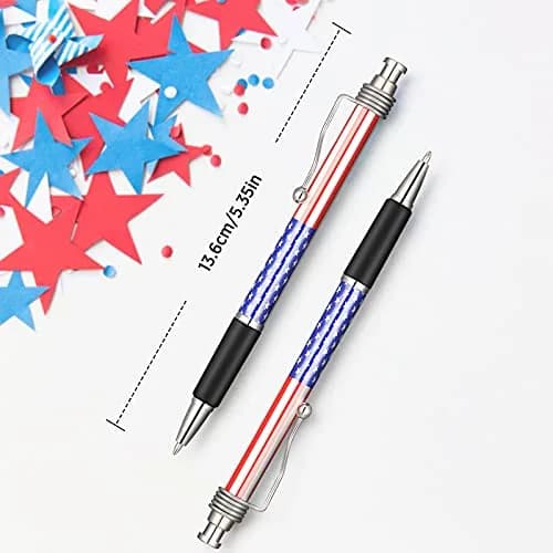 Tenare Patriotic American Flag Ballpoint Pen 16 Pack | Smooth Black Ink, 1.0mm Point, Red White Blue | Veteran & Independence Day Gift thumbnail 2