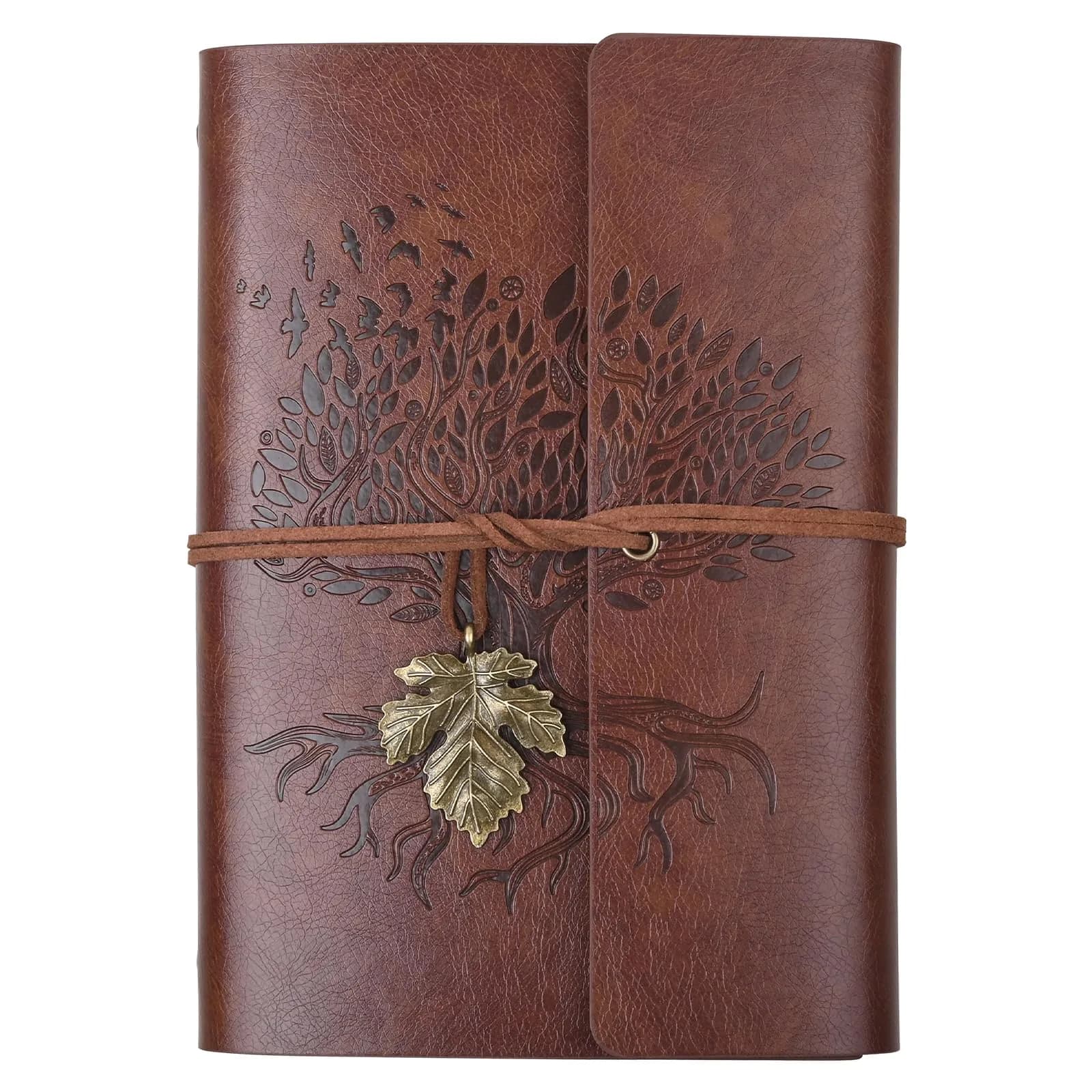 Billtigif Leather Journal Notebook 5.1"x7.2" | Refillable Vintage Journal with Pocket