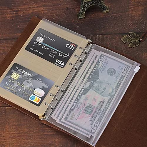 Billtigif Leather Journal Notebook 5.1"x7.2" | Refillable Vintage Journal with Pocket thumbnail 4