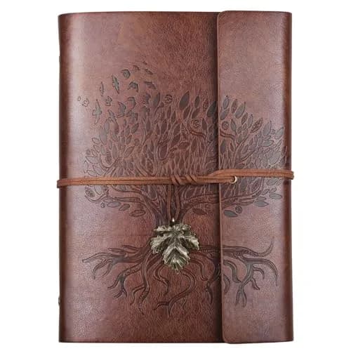 Billtigif Leather Journal Notebook, Refillable Vintage 6.5"x9.2" | Premium Handcrafted Writing Companion thumbnail 1