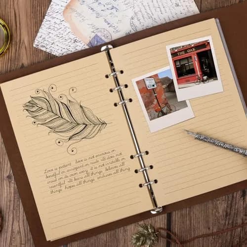 Billtigif Leather Journal Notebook, Refillable Vintage 6.5"x9.2" | Premium Handcrafted Writing Companion thumbnail 4