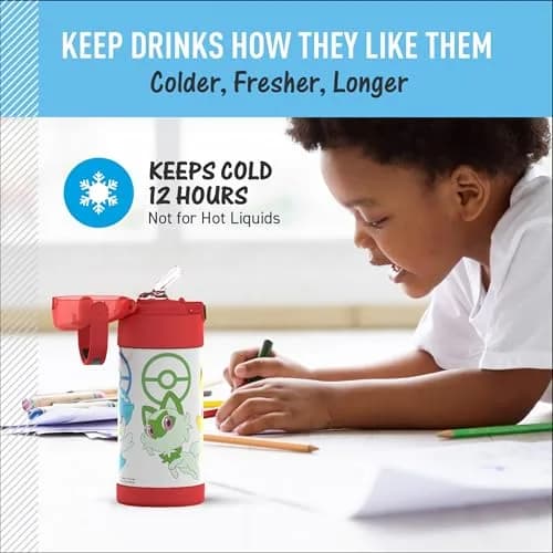 THERMOS Kids Stainless Steel Insulated Water Bottle, 12oz | Keeps Drinks Cold 12 Hours, BPA-Free thumbnail 5