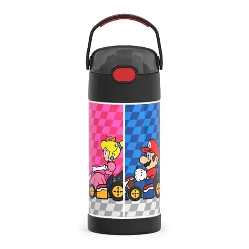THERMOS FUNTAINER Water Bottle with Straw 12oz | Kids Stainless Steel Vacuum Insulated Bottle thumbnail 1