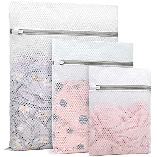 Muchfun 3Pcs Durable Diamond Mesh Laundry Bags for Delicates | Breathable, Rustproof Zipper, Long-lasting (70-120 chars) thumbnail 1