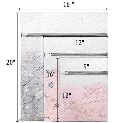 Muchfun 3Pcs Durable Diamond Mesh Laundry Bags for Delicates | Breathable, Rustproof Zipper, Long-lasting (70-120 chars) thumbnail 5