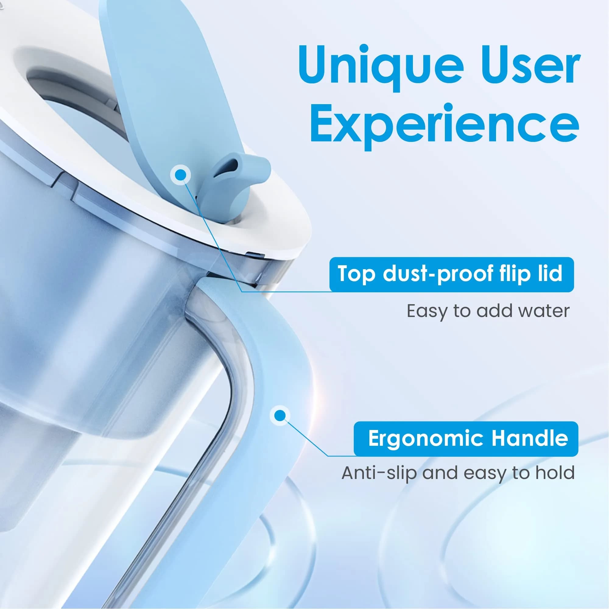 Waterdrop PT-61B Water Filter Pitcher 2.5 Gallons (200 Gallons) | NSF Certified Chlorine Reduction - view 7