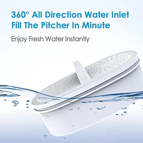 Waterdrop PT-61B Water Filter Pitcher 2.5 Gallons (200 Gallons) | NSF Certified Chlorine Reduction thumbnail 8