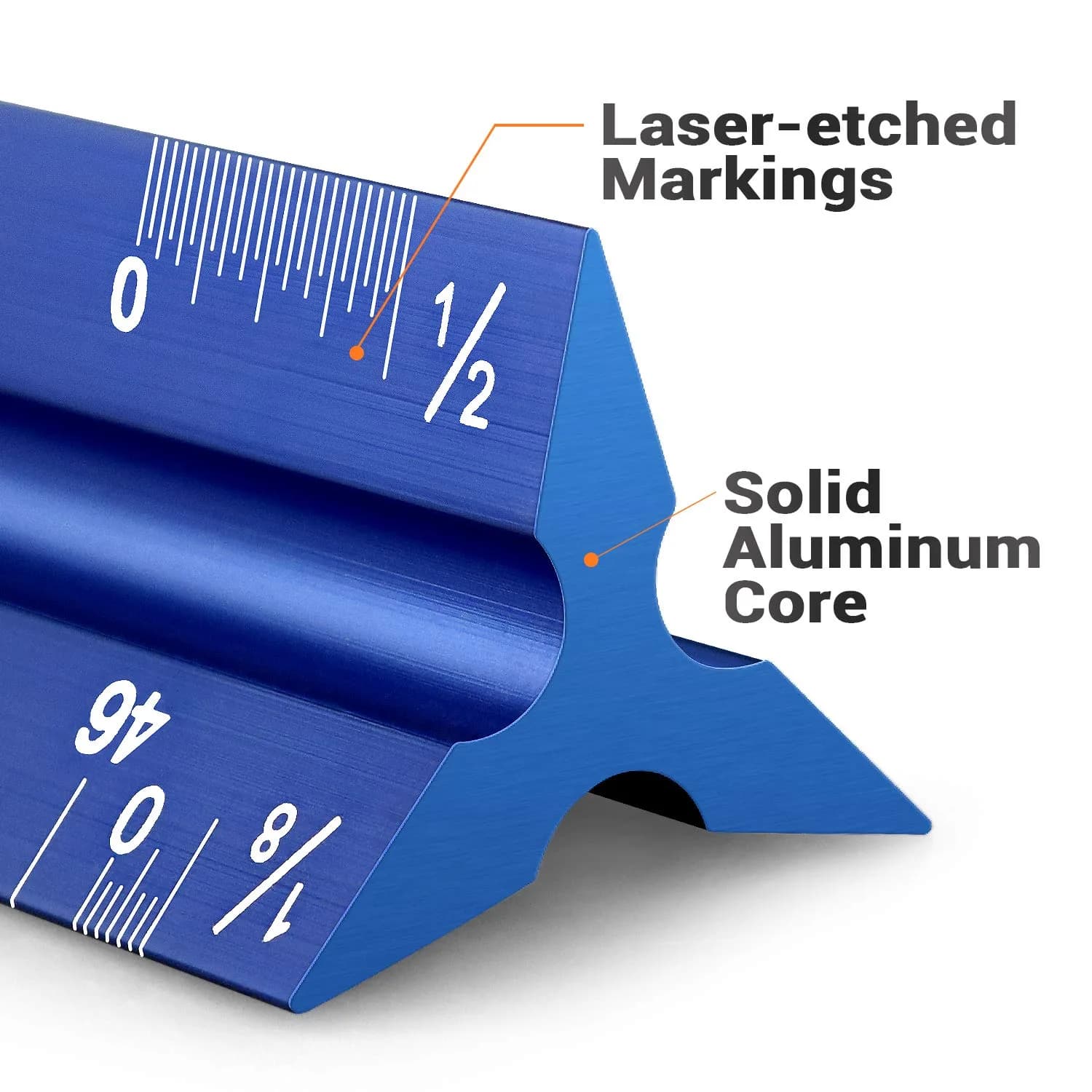 Hutou 12" Architectural Scale Ruler Aluminum Blue | Precision Drafting Tool - view 4