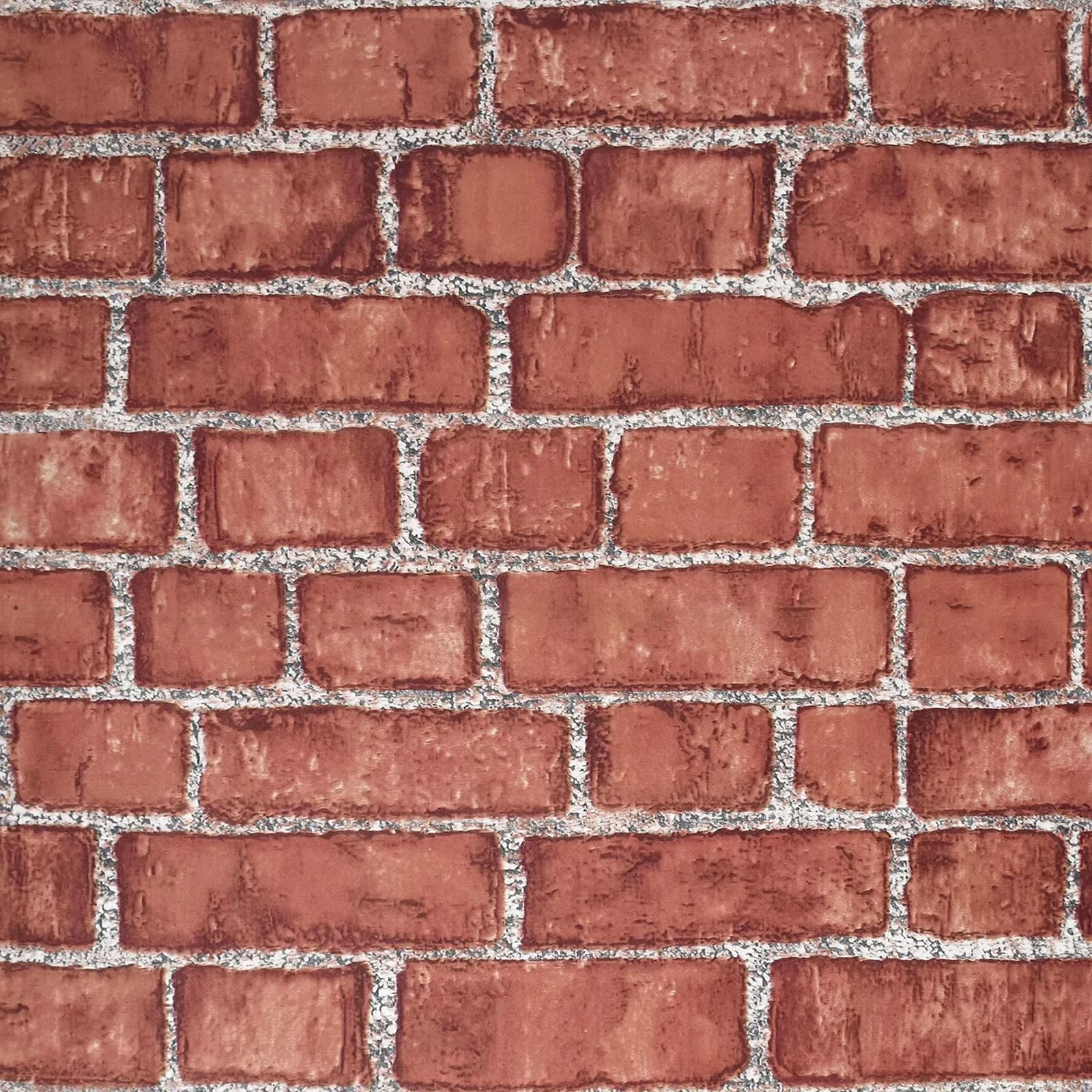 Cohoo Home Red Brick Wallpaper Peel and Stick Contact Paper 393”×17.7” | Realistic Faux Brick for Walls