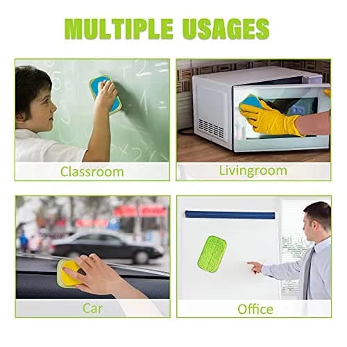 OSOPOLA 2 Pack Chalkboard Eraser + 2 Microfiber Cloths | Washable Microfiber Cleaning Tool thumbnail 6