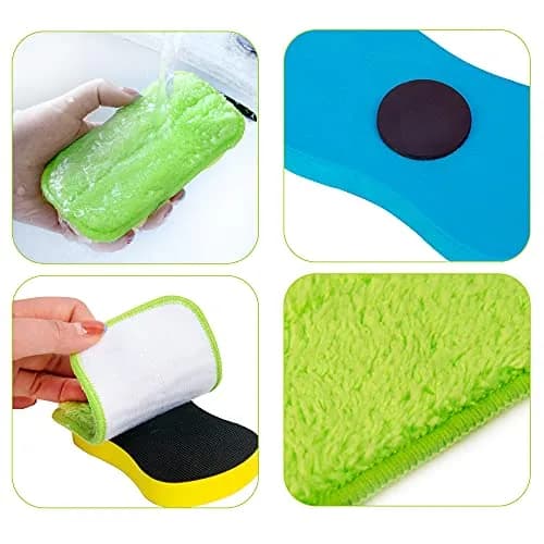 OSOPOLA 2 Pack Chalkboard Eraser + 2 Microfiber Cloths | Washable Microfiber Cleaning Tool thumbnail 3