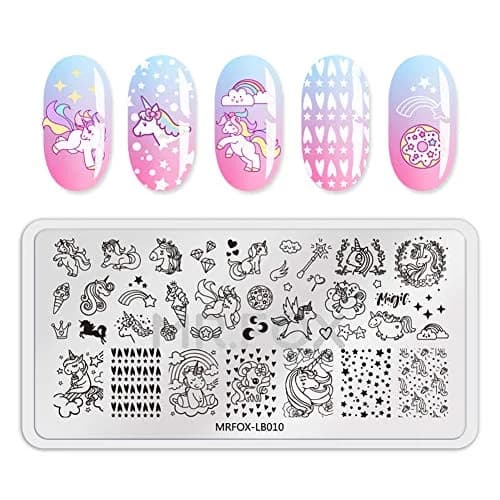 MR.FOX 5 pcs Nail Printing Board Set with Cat, Unicorn & Puppy Patterns | Reusable Stainless Steel Templates for DIY Nail Art thumbnail 6