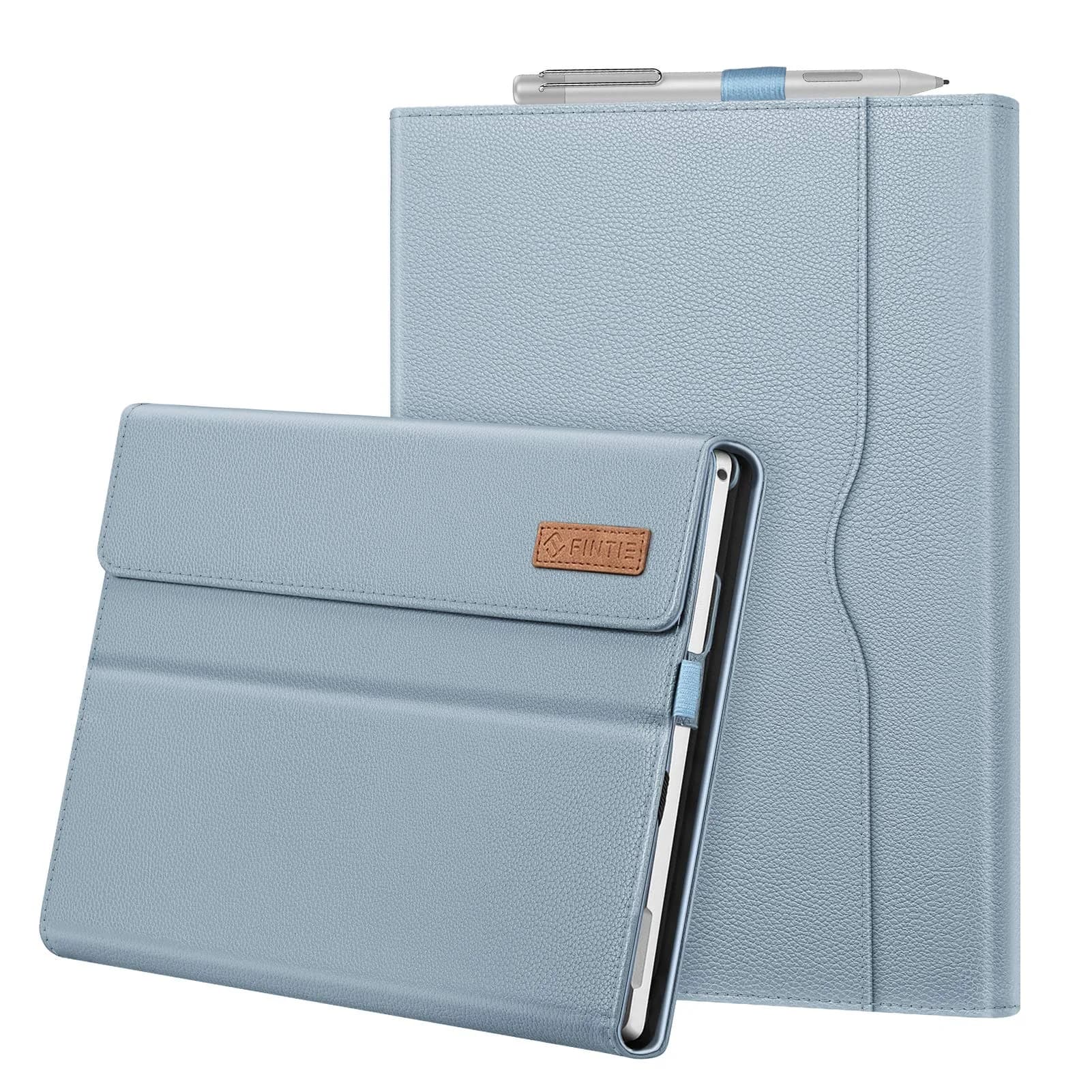 FINTIE Case for 12.3 inch Microsoft Surface Pro 7 Plus, Pro 7/6/5/4/3 | Multi-Angle PU Leather Cover — Ice Blue