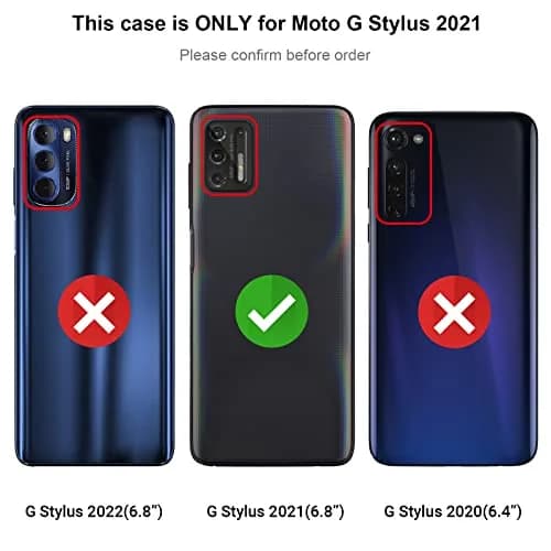 Jiunai Heavy Duty Shockproof Case for Moto G Stylus 2021 | Red, 3-Piece Armor Hybrid with Dust Plug thumbnail 7