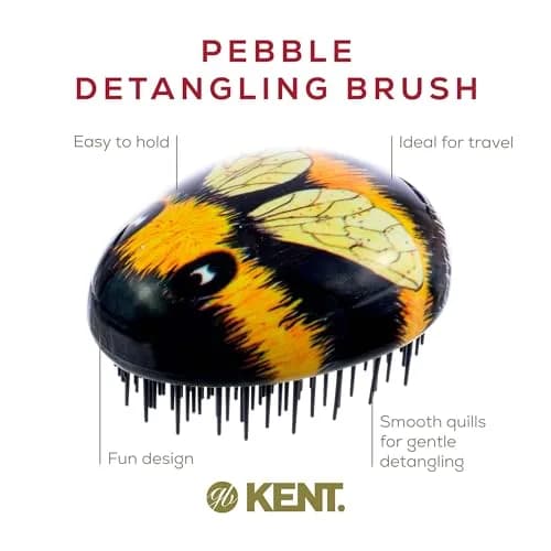 KENT PBEE Bumblebee Pebble Scalp Massager Shampoo Shower Brush Travel Size Detangler for Kids & Adults thumbnail 4