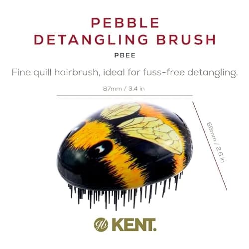 KENT PBEE Bumblebee Pebble Scalp Massager Shampoo Shower Brush Travel Size Detangler for Kids & Adults thumbnail 2