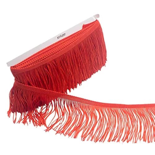 KUYLENT 6.5 Yard 4 Inches Polyester Fringe Trim Lace Tassel for Latin Stage Costumes & Decor | Soft Sheen, Durable thumbnail 1