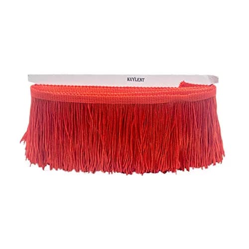 KUYLENT 6.5 Yard 4 Inches Polyester Fringe Trim Lace Tassel for Latin Stage Costumes & Decor | Soft Sheen, Durable thumbnail 2