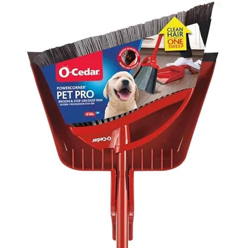 O-Cedar Pet Pro Broom with Step-On Dustpan | Removes Over 99% of Dust & Pet Hair | Quiet Cleaning Tool for Dog & Cat Owners thumbnail 1