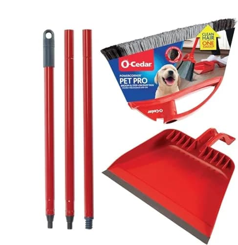 O-Cedar Pet Pro Broom with Step-On Dustpan | Removes Over 99% of Dust & Pet Hair | Quiet Cleaning Tool for Dog & Cat Owners thumbnail 7