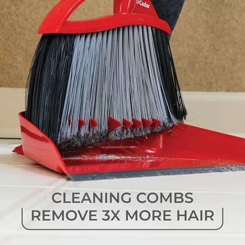 O-Cedar Pet Pro Broom with Step-On Dustpan | Removes Over 99% of Dust & Pet Hair | Quiet Cleaning Tool for Dog & Cat Owners thumbnail 3