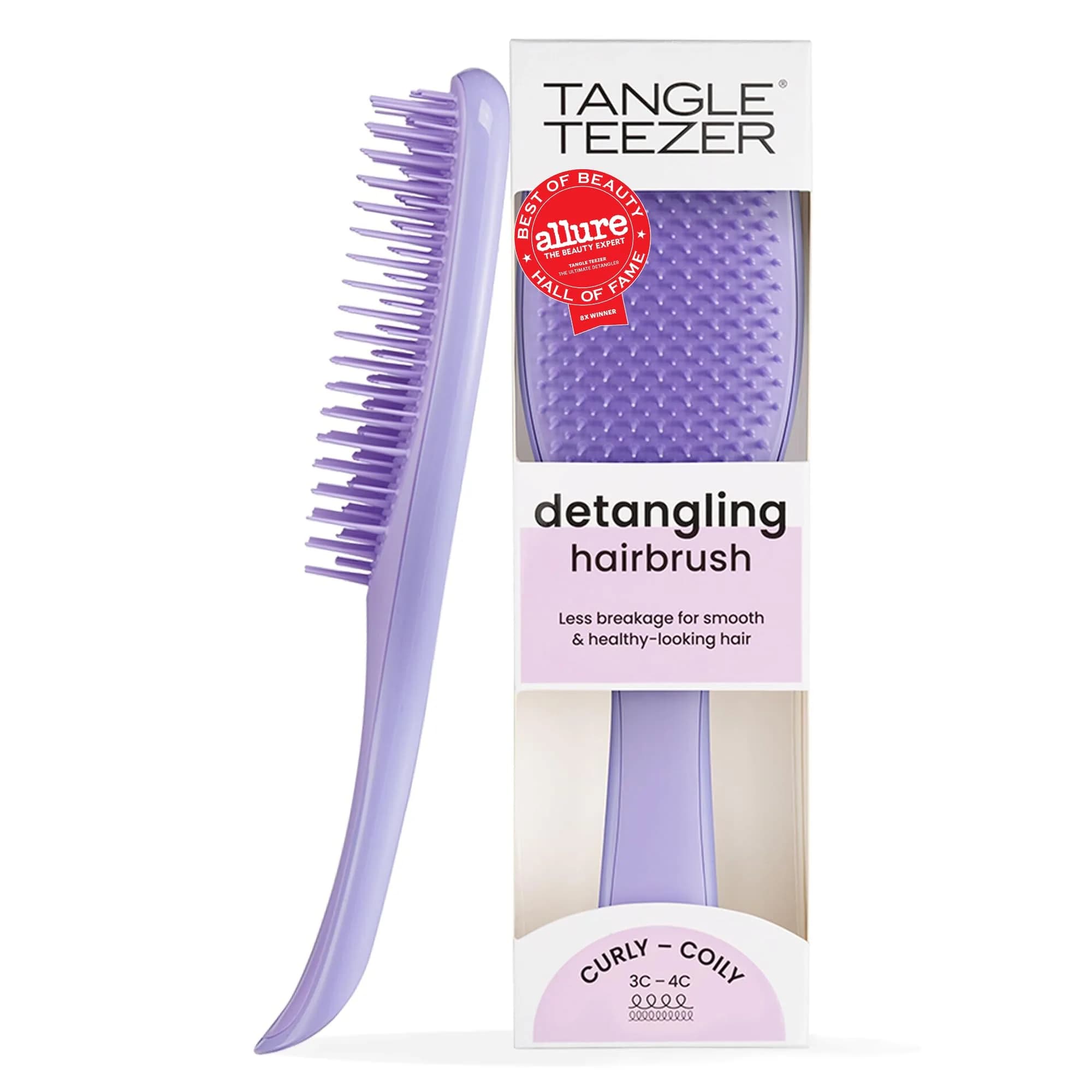 Tangle Teezer Ultimate Detangler Curly Hair Brush, 3C to 4C, Purple Passion (80g) - main product image
