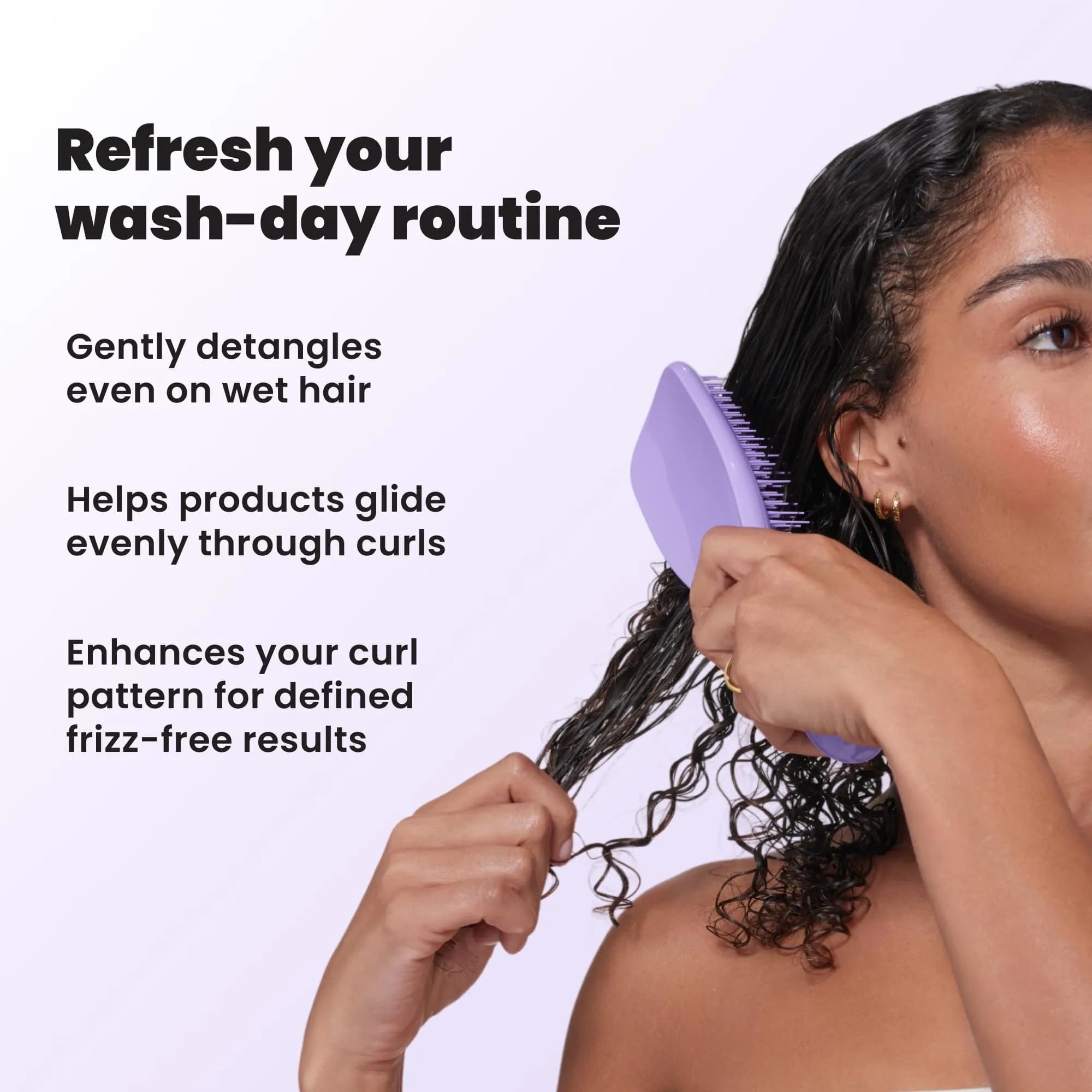Tangle Teezer Ultimate Detangler Curly Hair Brush, 3C to 4C, Purple Passion (80g) - view 7