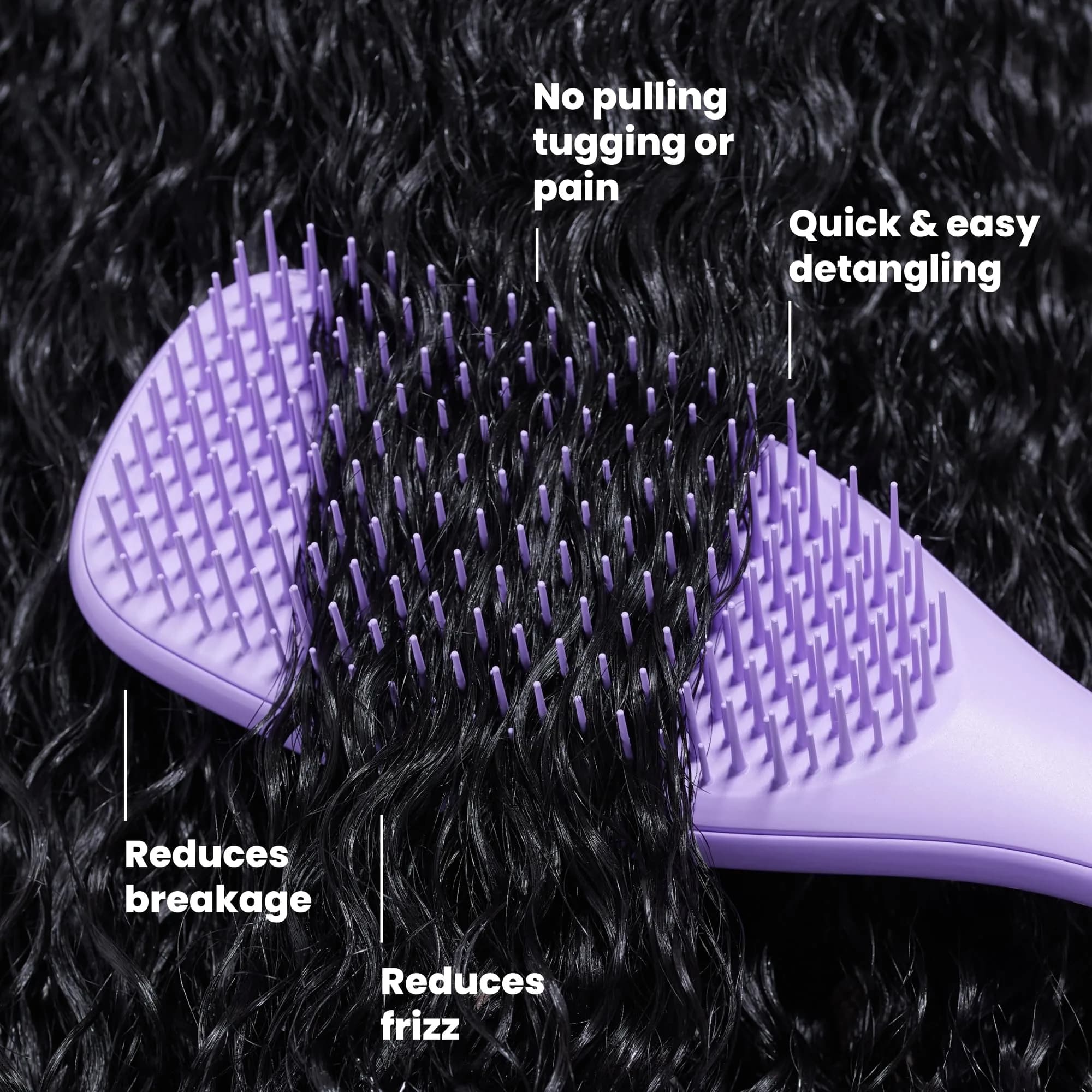 Tangle Teezer Ultimate Detangler Curly Hair Brush, 3C to 4C, Purple Passion (80g) - view 4