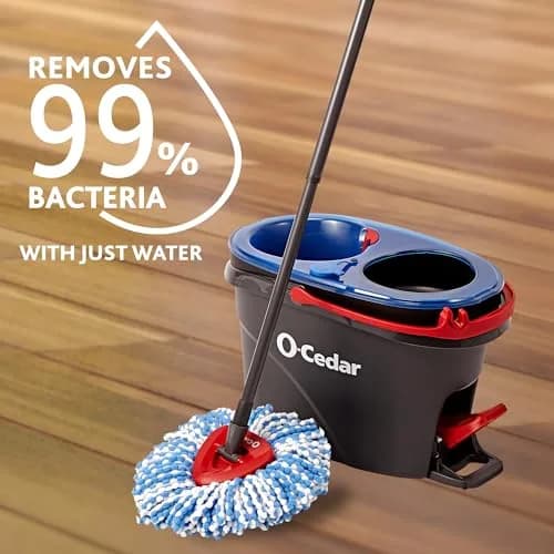 O-Cedar RinseClean Spin Mop & Bucket System with 3 Extra Microfiber Refills | Patented Dual-Chamber Cleaning Technology thumbnail 6