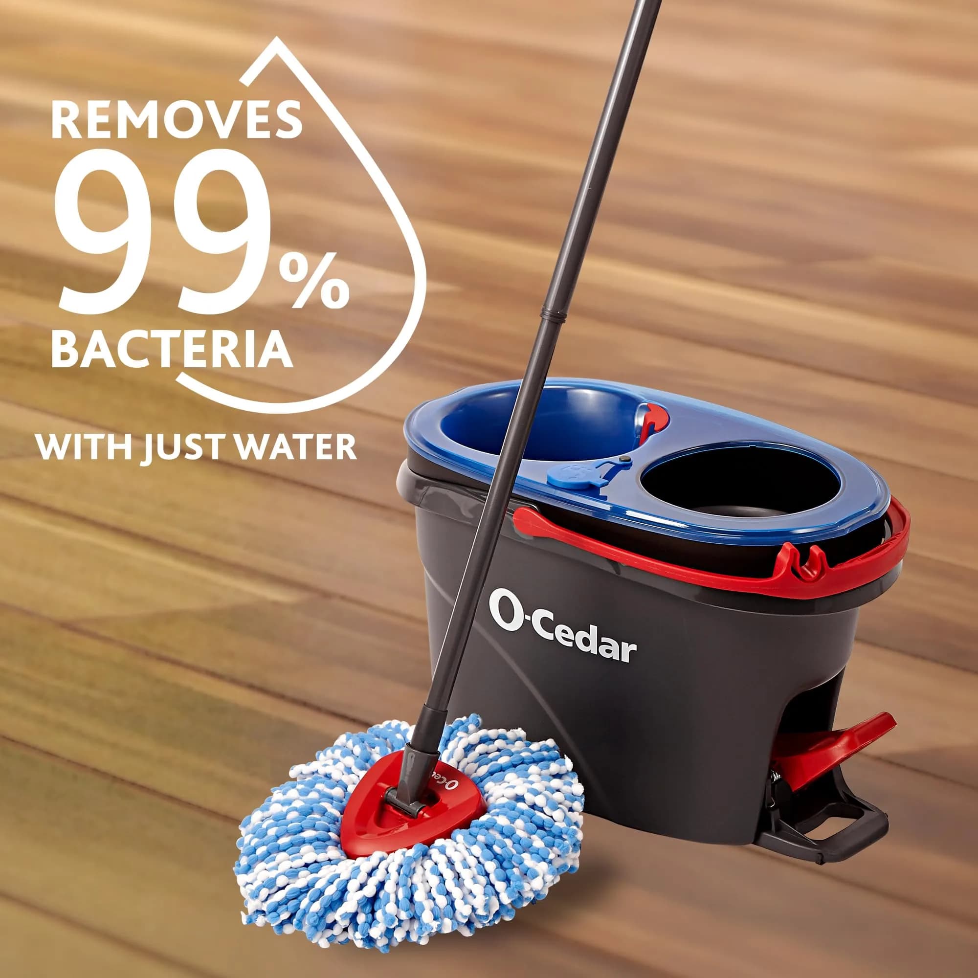 O-Cedar EasyWring RinseClean Microfiber Spin Mop & Bucket System with 1 Extra Refill - Grey - view 6