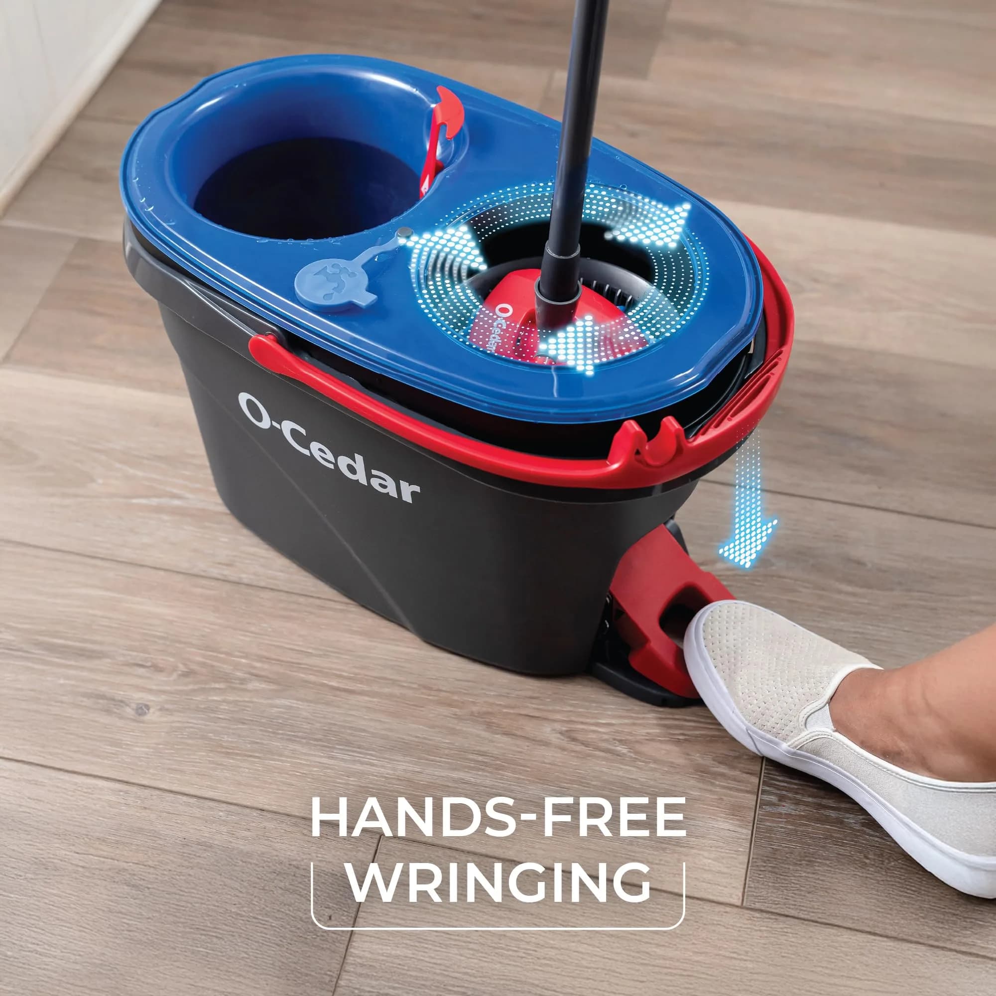 O-Cedar EasyWring RinseClean Microfiber Spin Mop & Bucket System with 1 Extra Refill - Grey - view 4