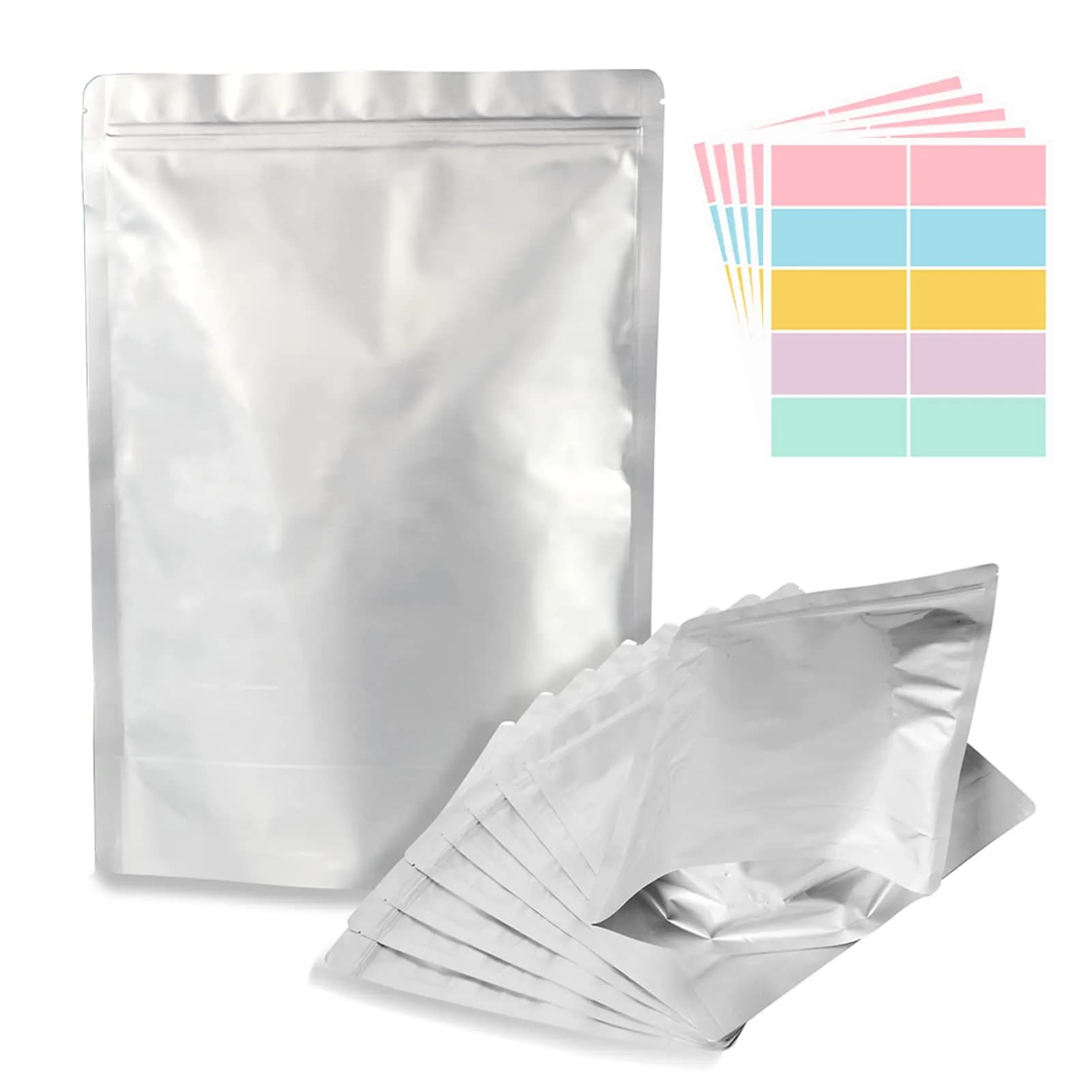 SHXWELL 1 Gallon Mylar Bags 25.4cm x 35.6cm (10"x14") | 50 Count Extra Thick 10 Mil Stand-Up Zipper Pouches for Long Term Food Storage thumbnail 1