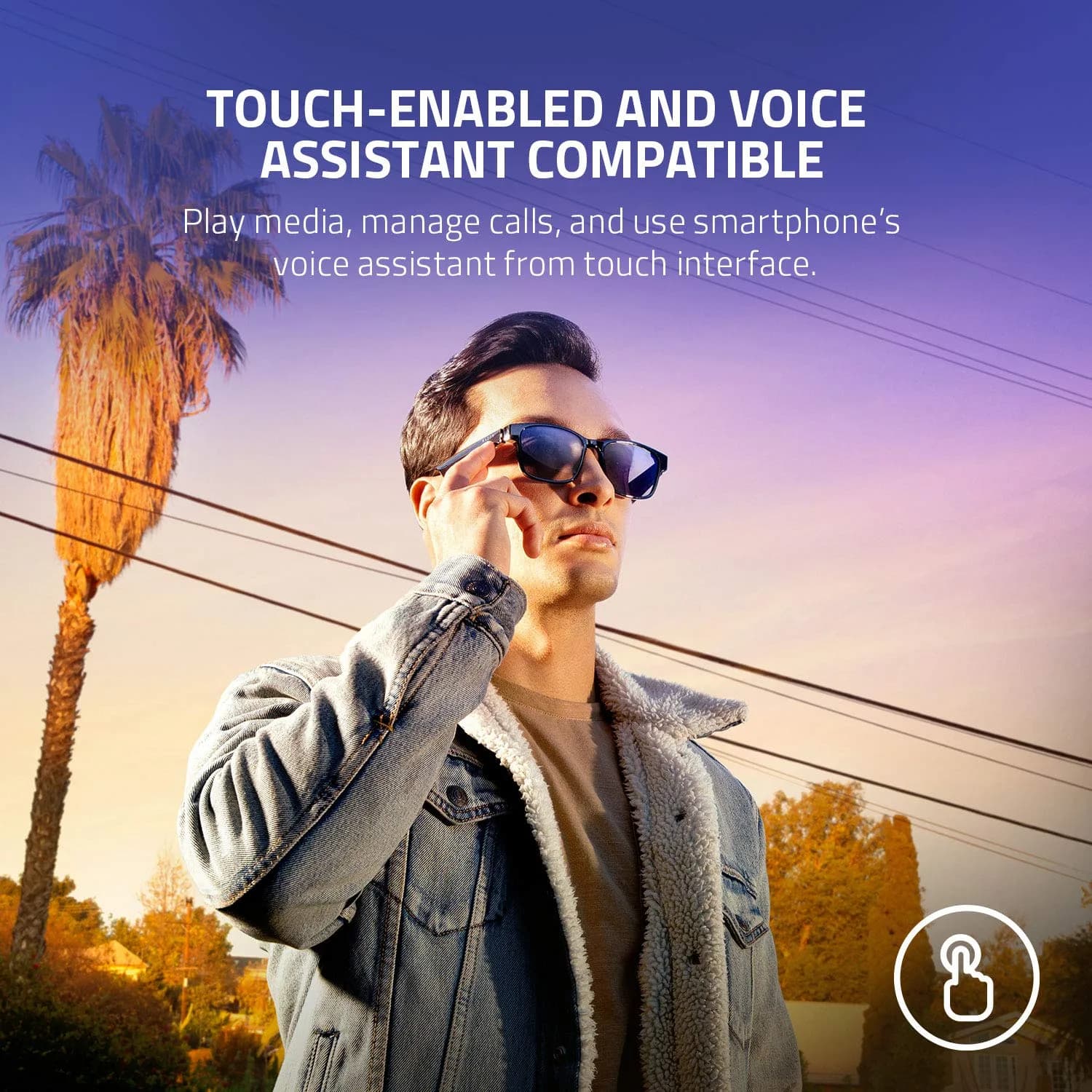 Razer Anzu Smart Glasses: Blue Light Filtering & Polarized Sunglass Lenses, Small Rectangle | Low Latency Audio - view 4
