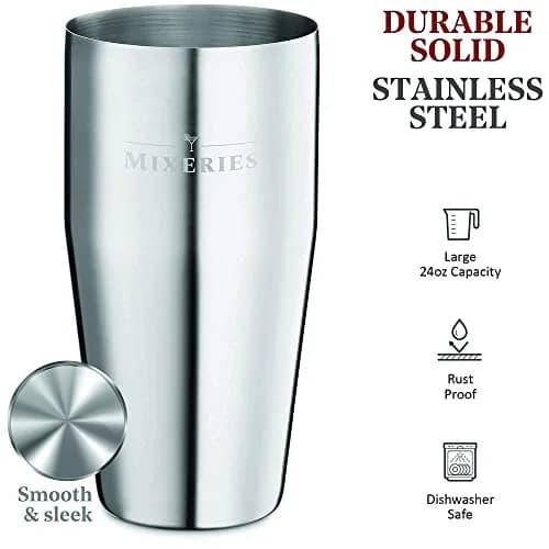 Mixeries 19 Piece Bar Set Cocktail Shaker Set with Stand 700ml (24 oz) | Premium 304 Stainless Steel Bartender Kit thumbnail 2