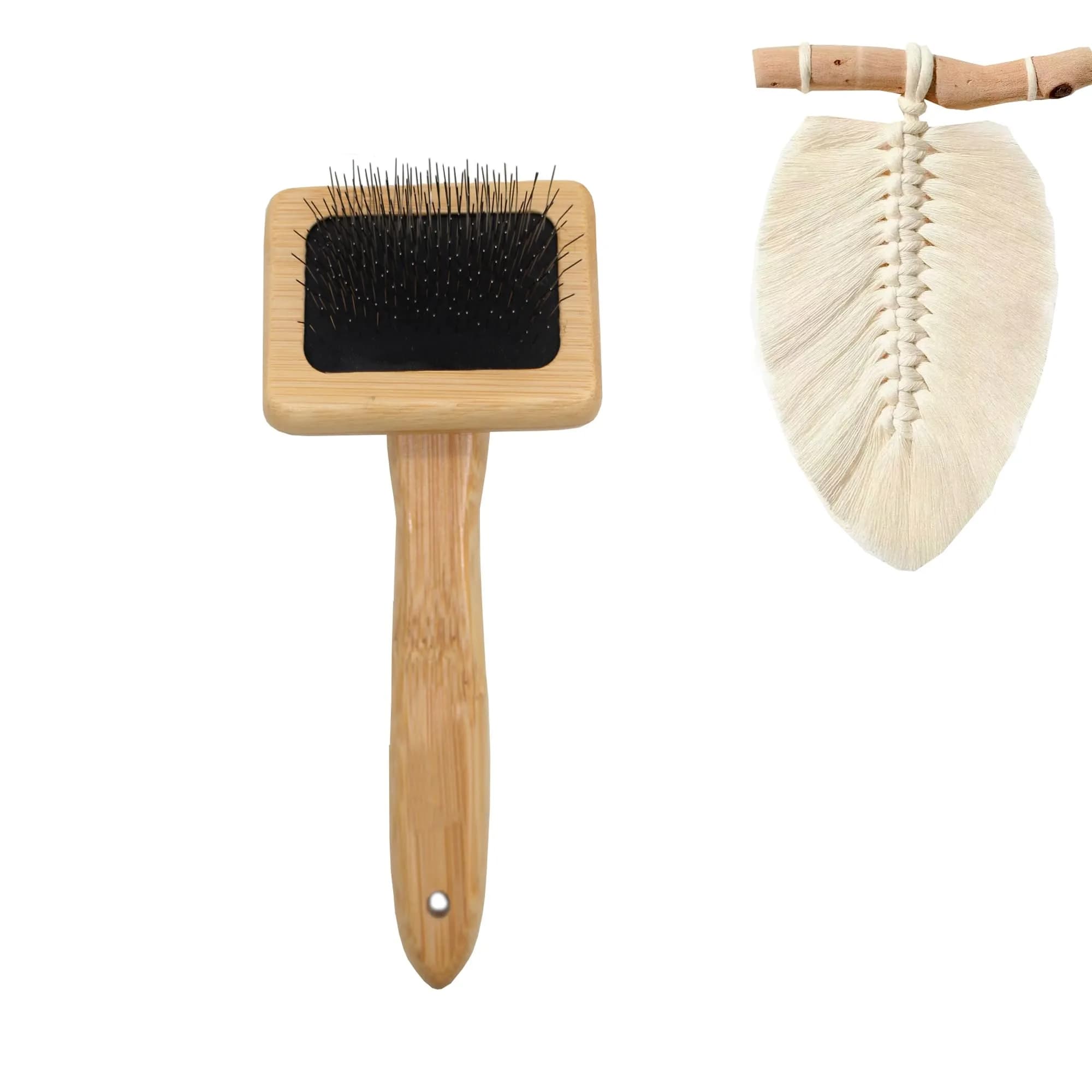 tyoungg Macrame Comb with Wooden Handle & Stainless Steel Needles | 14.5 cm (5.7 in) - main product image