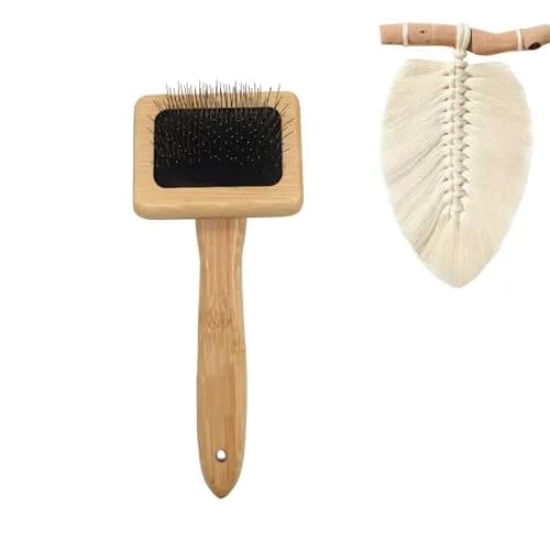 tyoungg Macrame Comb with Wooden Handle & Stainless Steel Needles | 14.5 cm (5.7 in) thumbnail 1