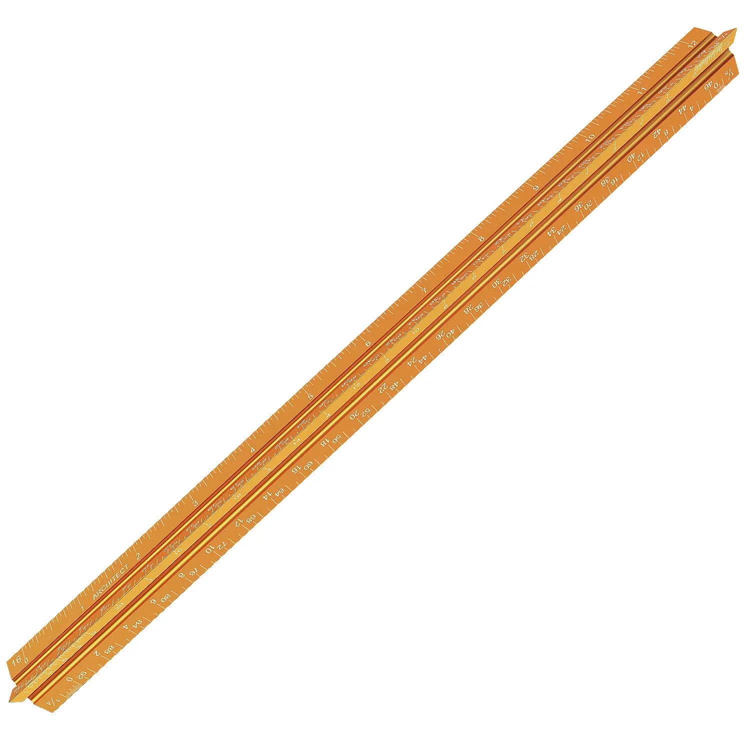 Hutou 12" Golden Aluminum Architectural Scale Ruler for Precision Drafting - view 2